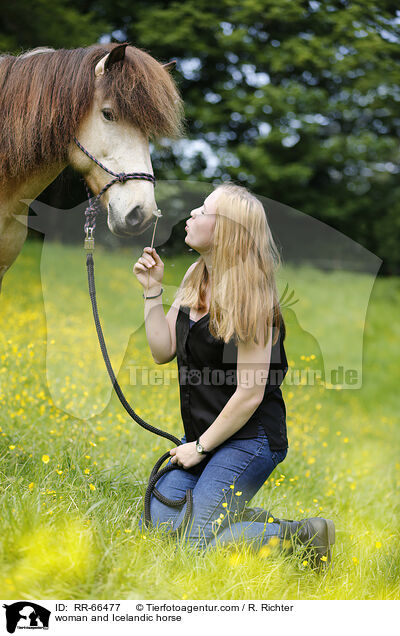 Frau und Islnder / woman and Icelandic horse / RR-66477