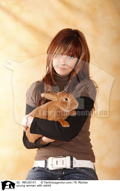 young woman with rabbit / RR-28141