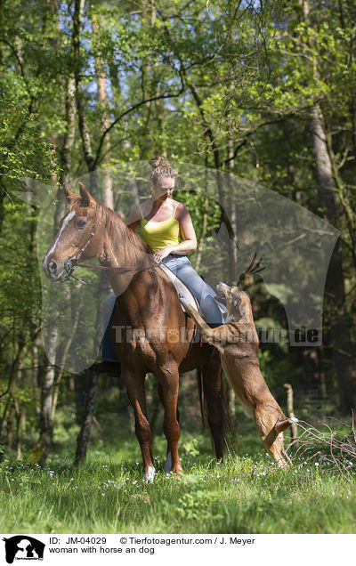 woman with horse an dog / JM-04029