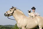 man with horse and pug