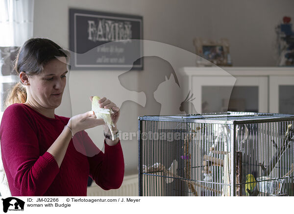 woman with Budgie / JM-02266
