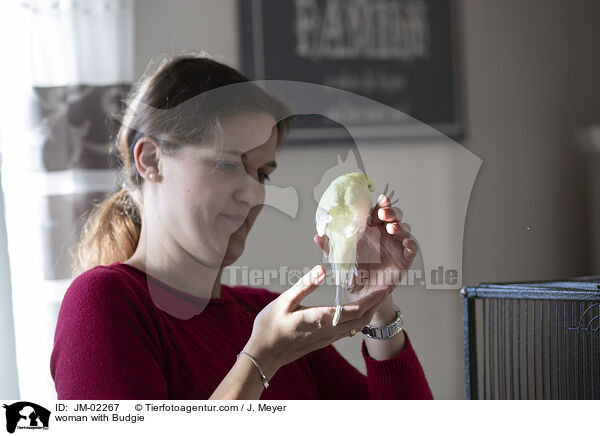 woman with Budgie / JM-02267