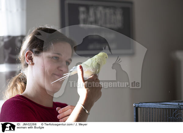 woman with Budgie / JM-02268