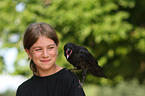 girl with carrion crow