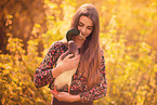 girl and Indian runner duck