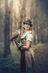 woman with Saker Falcon