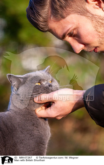 Man with British Shorthair / MW-07267