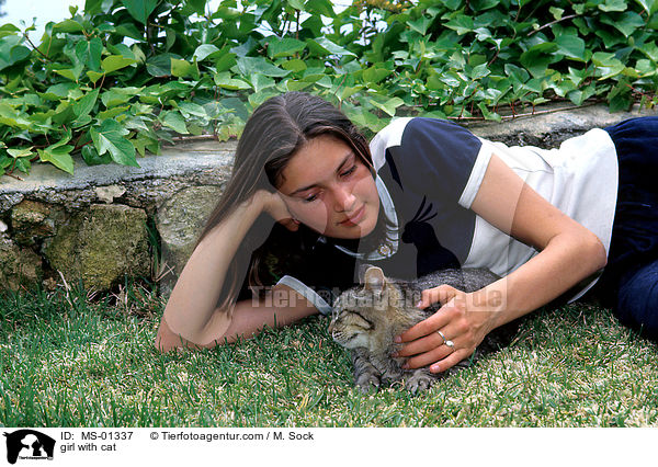 Mdchen mit Katze / girl with cat / MS-01337