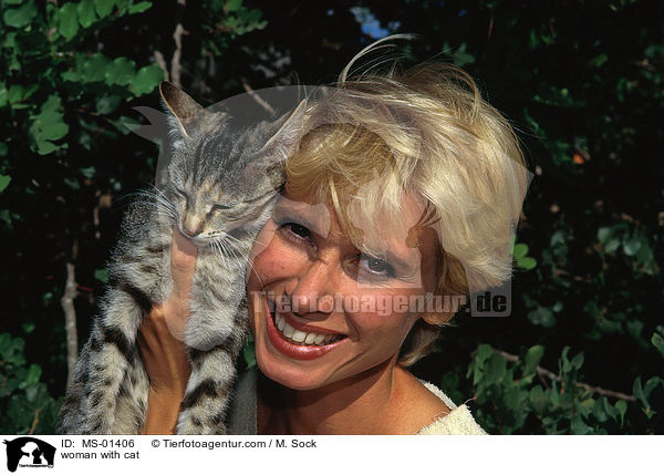Frau mit Katze / woman with cat / MS-01406