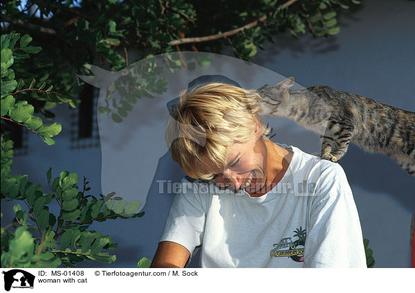 Frau mit Katze / woman with cat / MS-01408