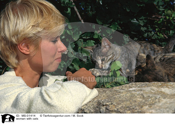 Frau mit Katzen / woman with cats / MS-01414