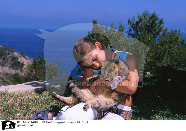 Mdchen mit Katze / girl with cat / MS-01466