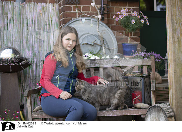 Mdchen mit Katze / girl with Cat / JM-02383