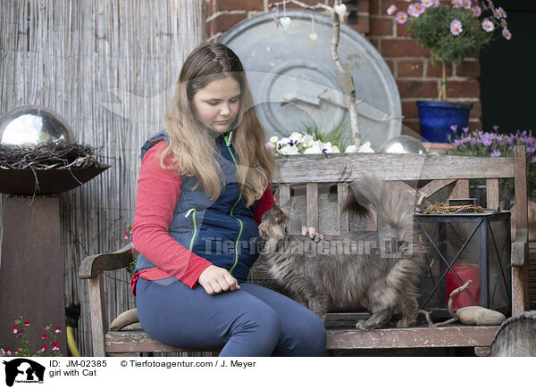 Mdchen mit Katze / girl with Cat / JM-02385