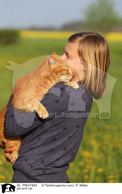 girl and cat / PM-07862