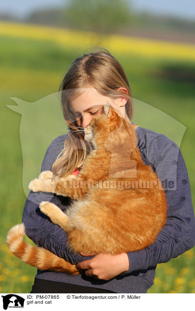 Mdchen und Katze / girl and cat / PM-07865