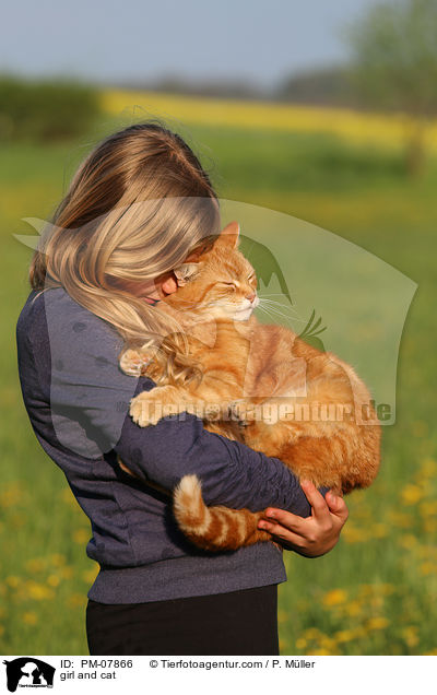 girl and cat / PM-07866