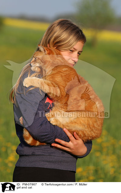 girl and cat / PM-07867