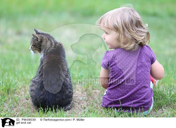 girl and cat / PM-08039