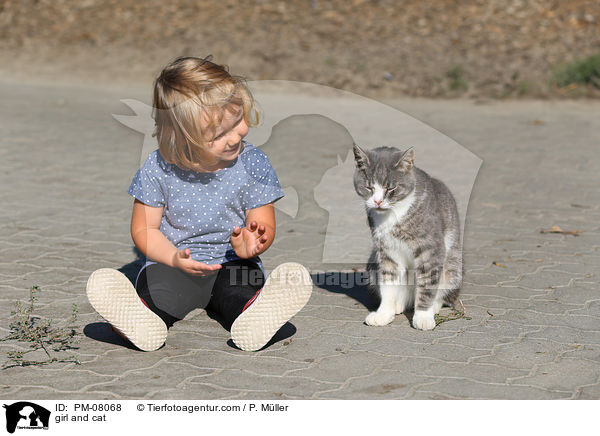Mdchen und Katze / girl and cat / PM-08068