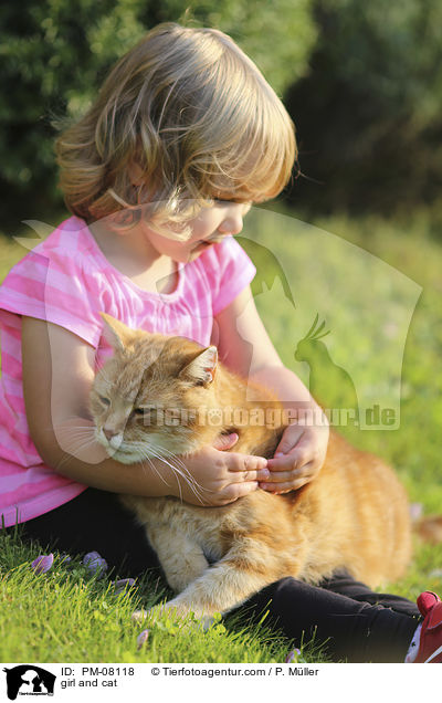 girl and cat / PM-08118