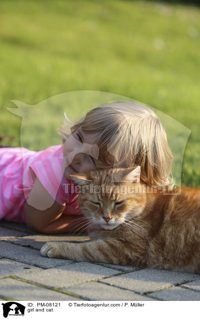 girl and cat / PM-08121