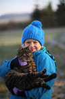 girl and cat