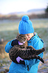 girl and cat