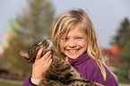 girl and house cat