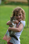 girl and house cat