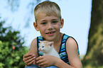 boy and kitten