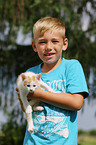 boy and kitten