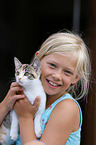 girl and cat
