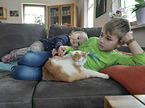 children with Domestic Cat