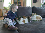 Child with Domestic Cat