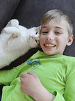 boy with Domestic Cat