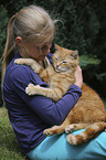 girl with Domestic Cat