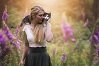 young woman with cat