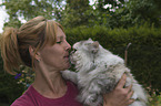 woman with British Longhair