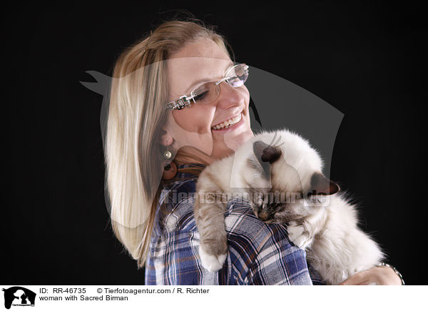 Frau mit Heilige Birma / woman with Sacred Birman / RR-46735