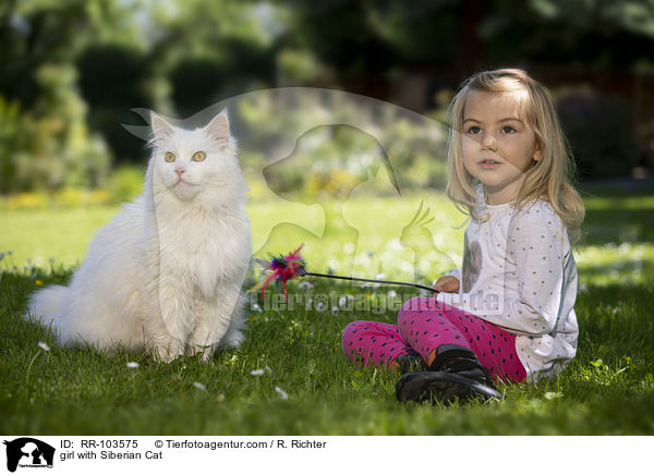Mdchen mit Sibirische Katze / girl with Siberian Cat / RR-103575