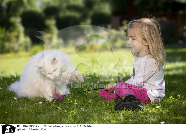 girl with Siberian Cat / RR-103579
