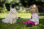 girl with Siberian Cat