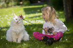 girl with Siberian Cat