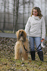 woman with sighthound