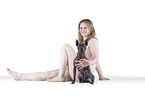 nude woman with American Hairless Terrier