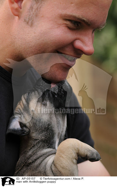 man with Antikdoggen puppy / AP-05157