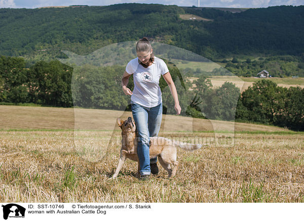 Frau mit Australian Cattle Dog / woman with Australian Cattle Dog / SST-10746