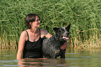 woman with Australian Cattle Dog