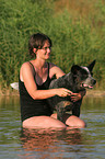 woman with Australian Cattle Dog